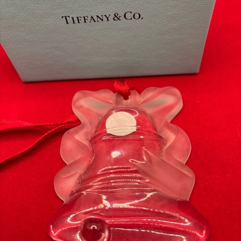 Tiffany & Co. Frosted Crystal Glass Bell Christmas Ornament 1996 Made in Germany